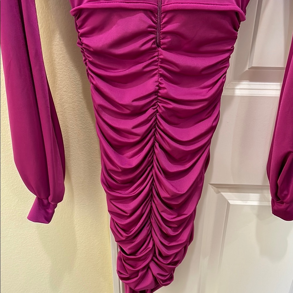 Purple Ruched Bodycon Dress - Picture 4 of 7